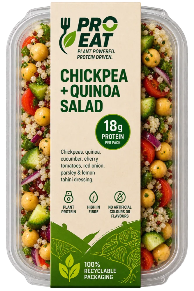 Chickpea + Quinoa Salad packaging