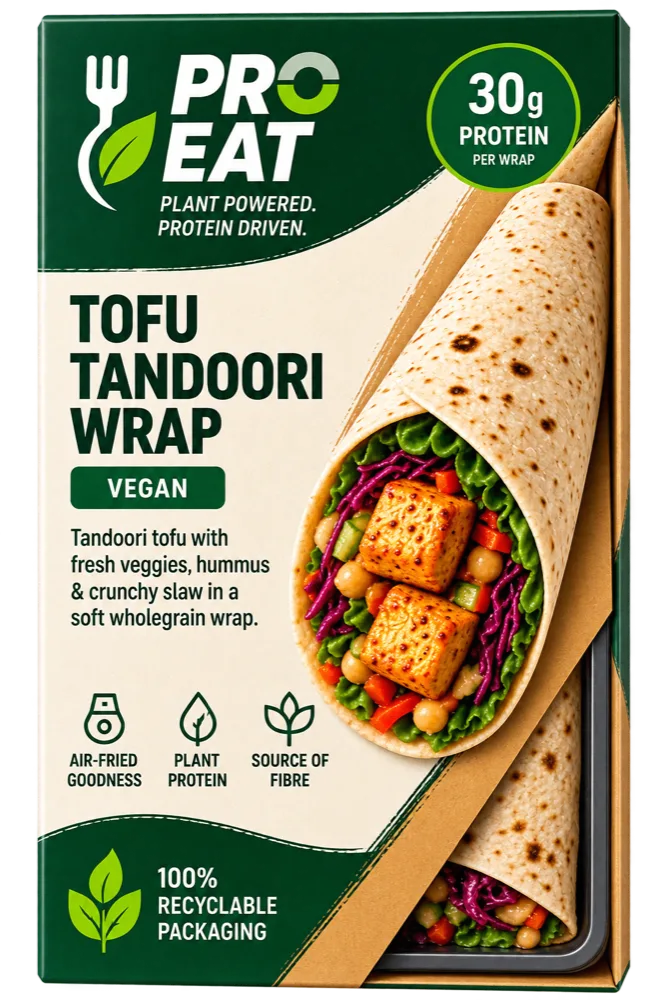 Tandoori Tofu Protein Wrap packaging